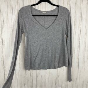 Free People gray v neck thermal XS